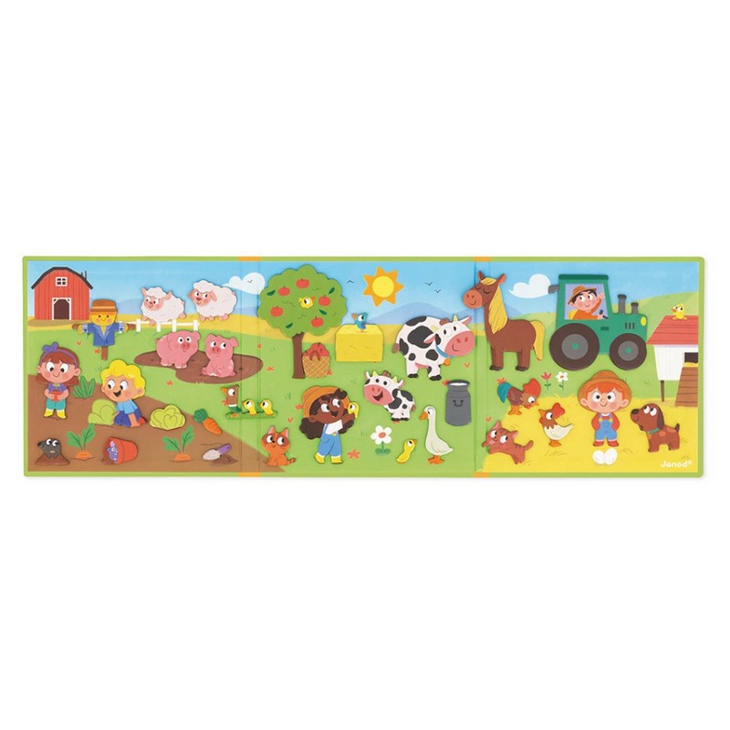Libro magnetico per bambini a tema fattoria con 30 magneti, adatto dai 3 anni in su